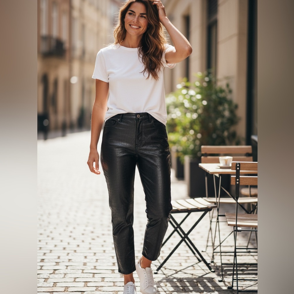 a new day womens Black Textured Dress Pants